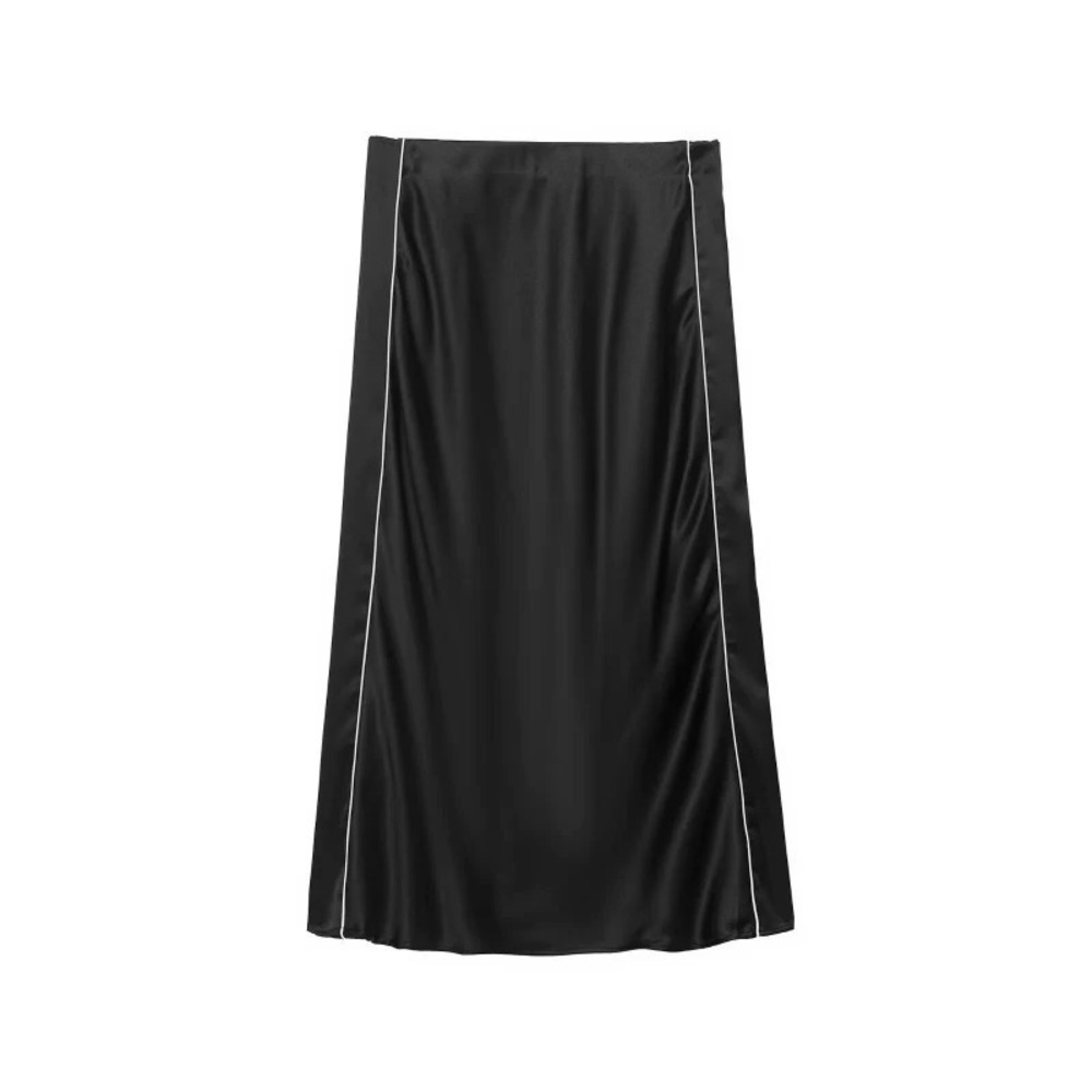 ZARA American Street Style Side Stripe Casual Long Skirt
